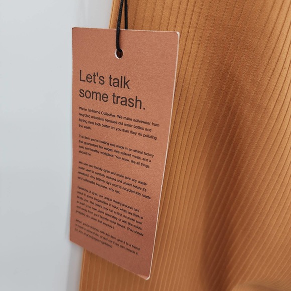 Girlfriend Collective Ribbed High Rise Leggings in Toffee Medium NWT - Picture 3 of 6